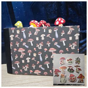 Handmade Notebook Journal Altered Composition Book 7½ x 5 inches Mushrooms
